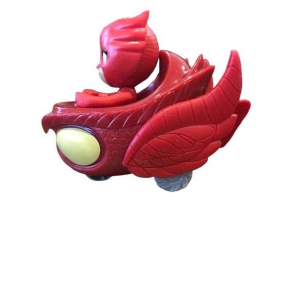 PJ Masks Owlette Owl Glider Red Racer Car Vehicle 3" By Just Play - Picture 4 of 6